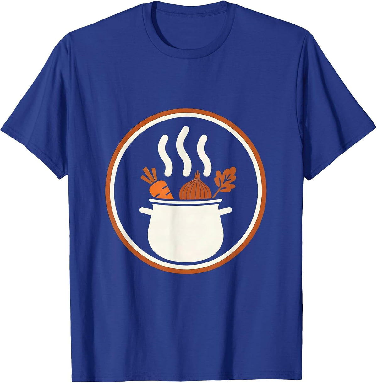 Men's Chef's Bubbling Pot Overflowing Vegetables Graphic T-Shirt - Royal Blue