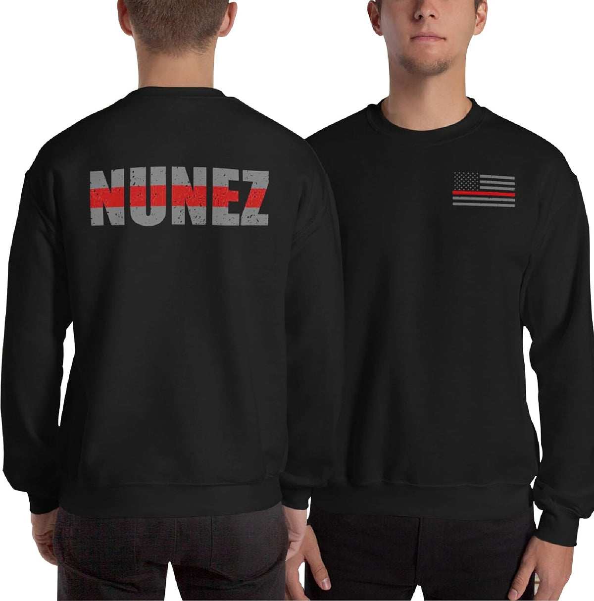 Personalized Firefighter T-Shirt Custom Last Name Fireman Fire Rescue Tee - Sweatshirt
