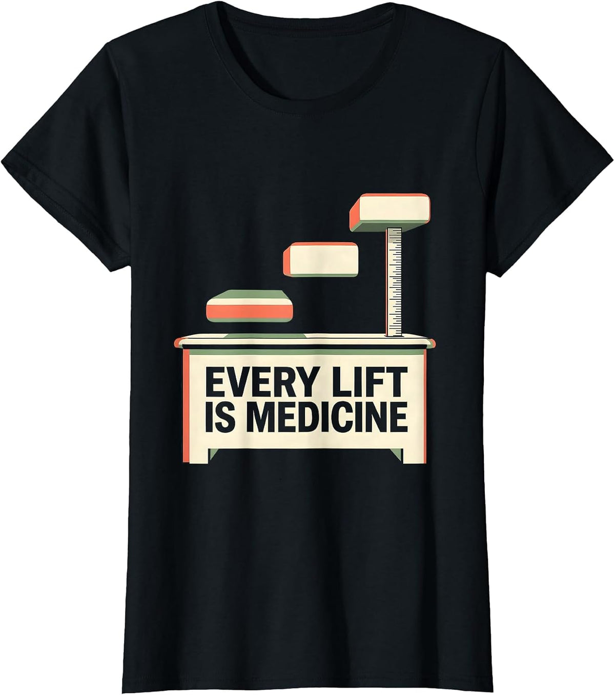 Every Lift Is Medicine Retro Physical Therapy PT Student T-Shirt - Black