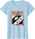 Women's Happy Labor Day, Neighbor Patriotic Americana Celebration T-Shirt - Baby Blue
