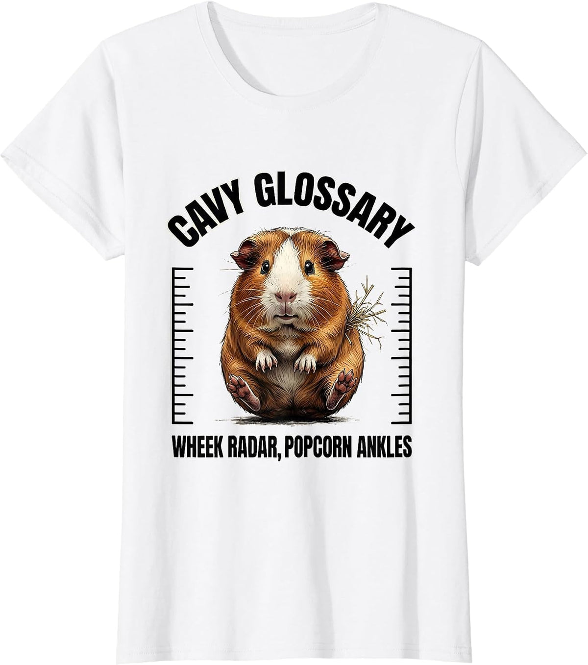 Women's Cavy Glossary: Wheek Radar, Popcorn Ankles Funny Cavy Lover T-Shirt - White