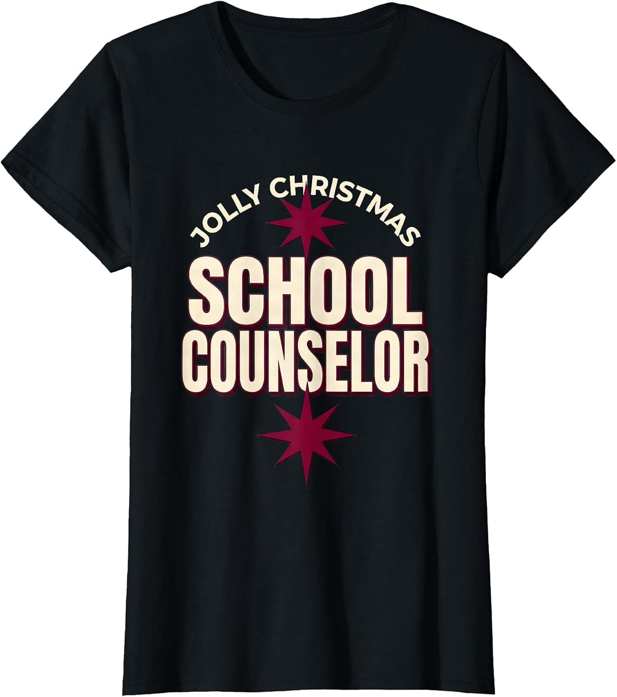 Jolly Christmas School Counselor Funny Holiday Staff Gift T-Shirt - Black