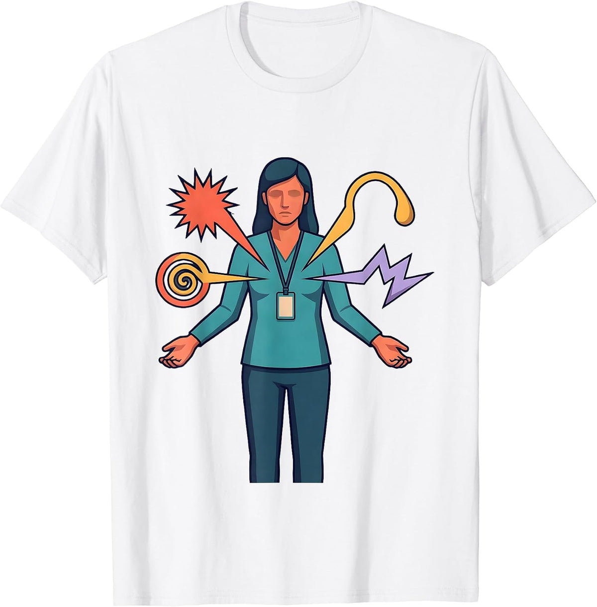 Men's Calm School Counselor Hub Pattern Appreciation Gift T-Shirt - White