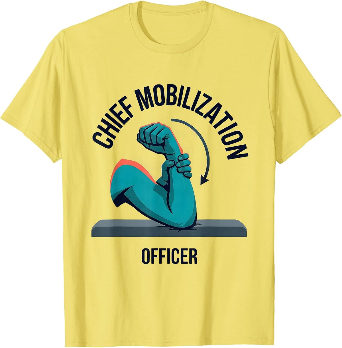 Men's Chief Mobilization Officer Funny Physical Therapist Massage T-Shirt - Lemon Yellow