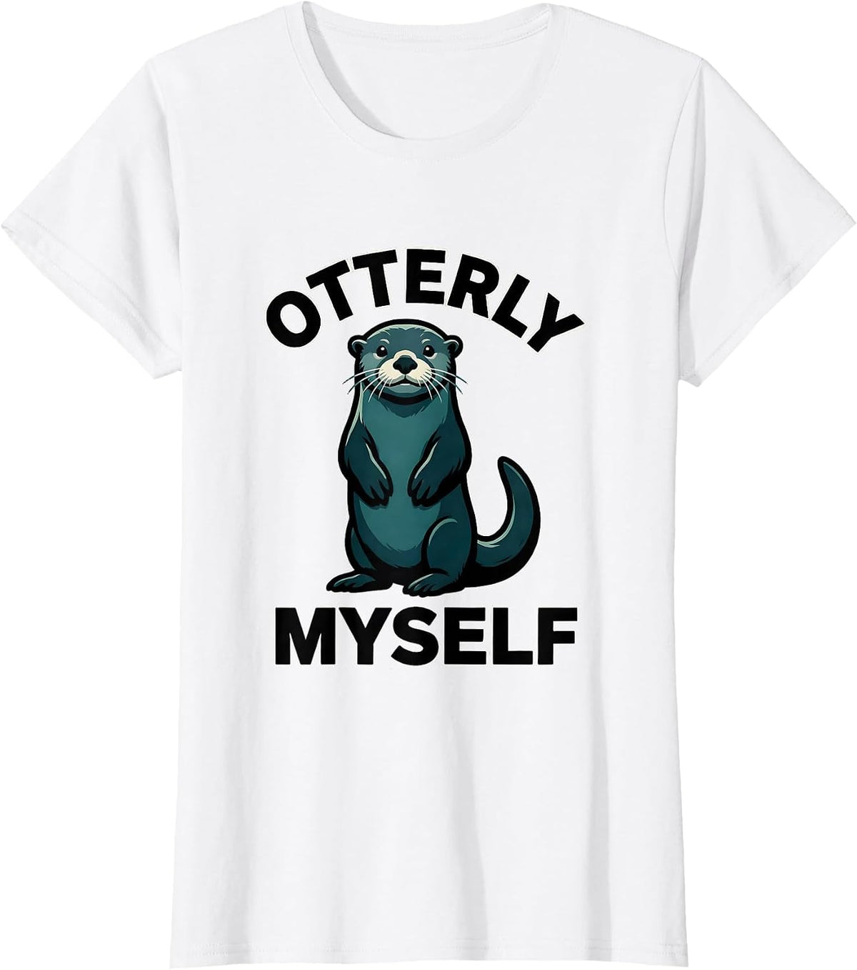 Otterly Myself Funny Otter Lover Gift For Kids Teens T-Shirt - White