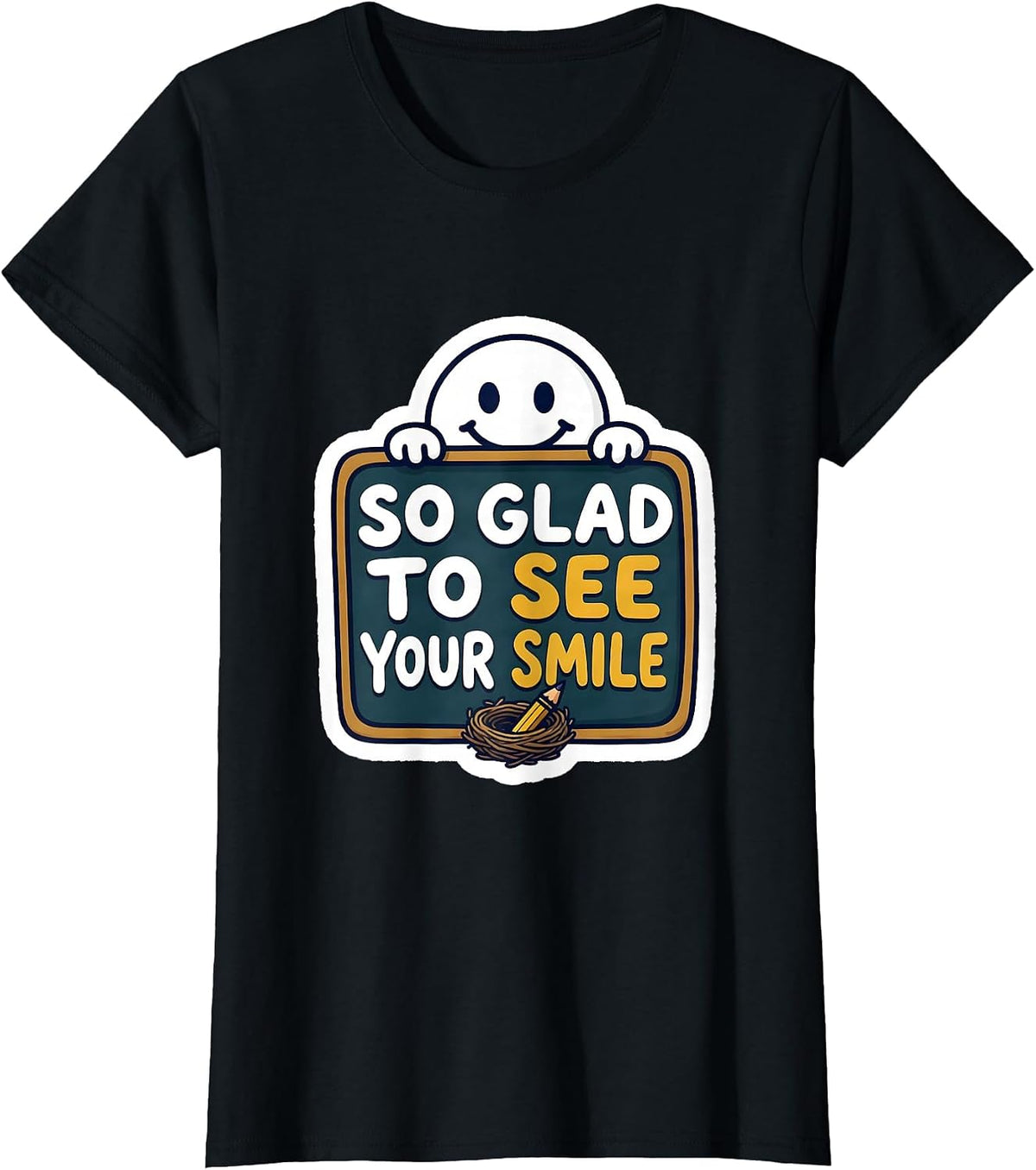 So Glad To See Your Smile Teacher Back to School Classroom T-Shirt - Black