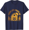 Farm Life Found Me Rustic Country Design T-Shirt - Navy Blue