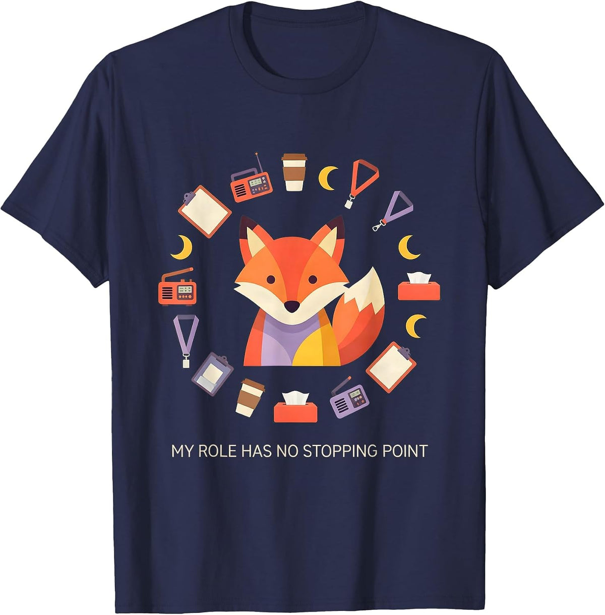 Men's My Role Has No Stopping Point Funny Para Normal Activities T-Shirt - Navy Blue
