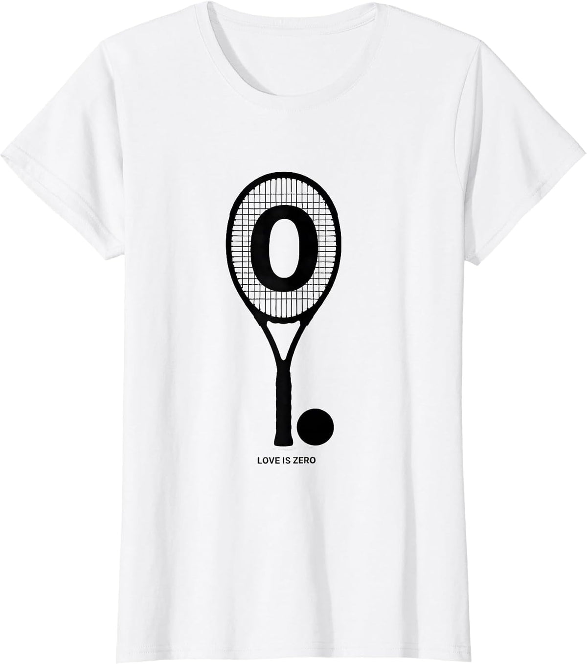 Love Is Zero Silhouette Tennis Racket Sport Player Gift T-Shirt - White