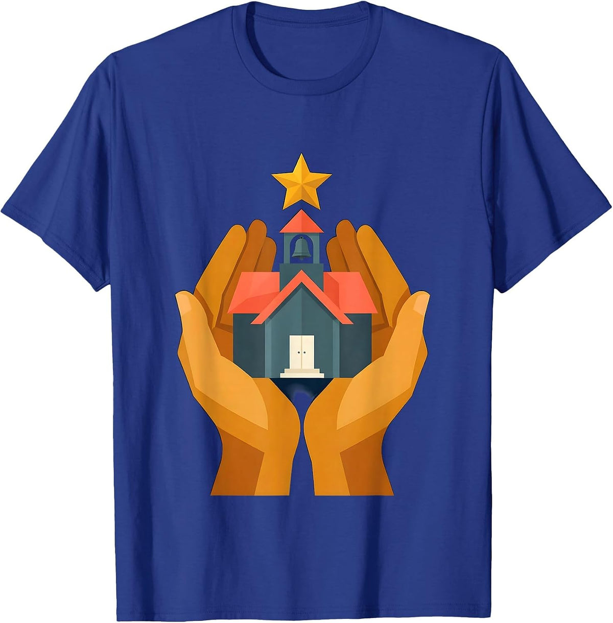 Special Education Teacher Glowing Schoolhouse Design T-Shirt - Royal Blue