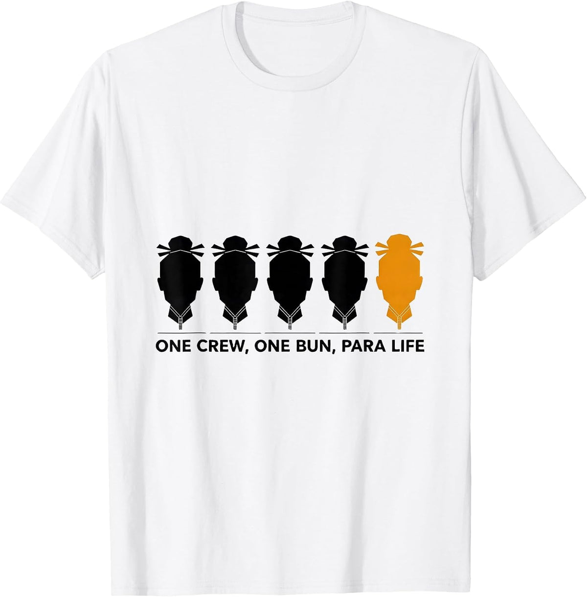 Men's One Crew One Bun Para Life Funny Teacher Para Crew Work T-Shirt - White