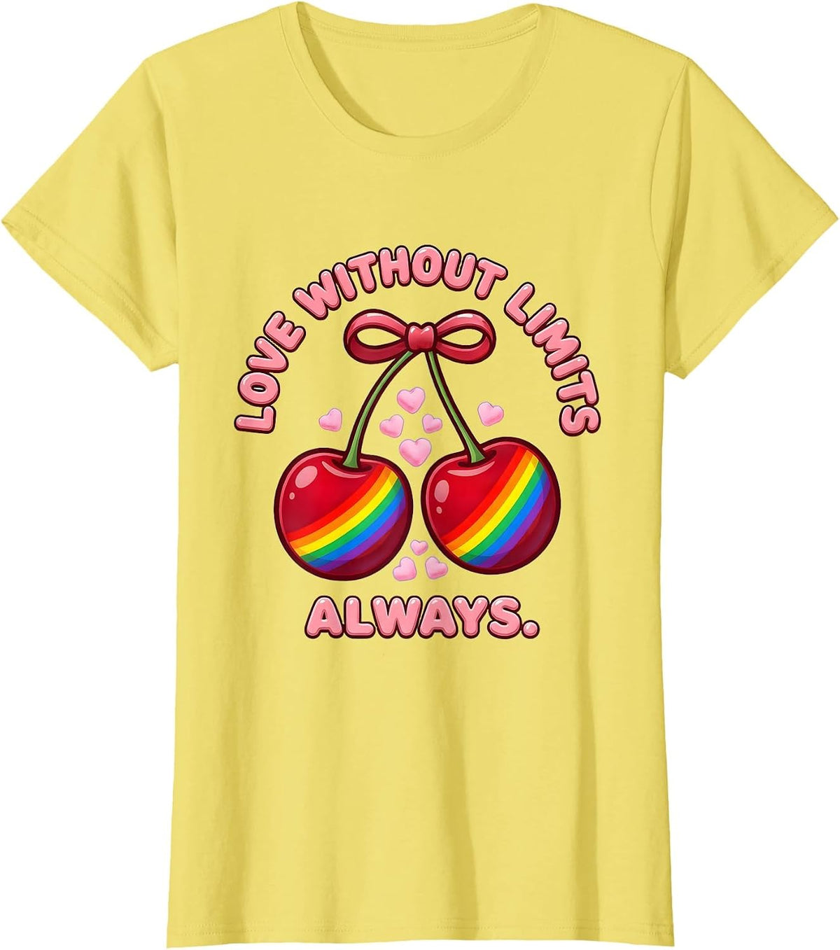 Love Without Limits Always Autism Awareness Design T-Shirt - Lemon Yellow