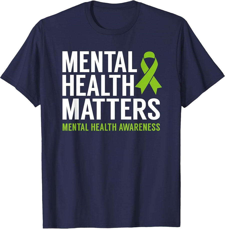 Mental Health Matters Men Women Kids Mental Health Awareness T-Shirt - Navy Blue