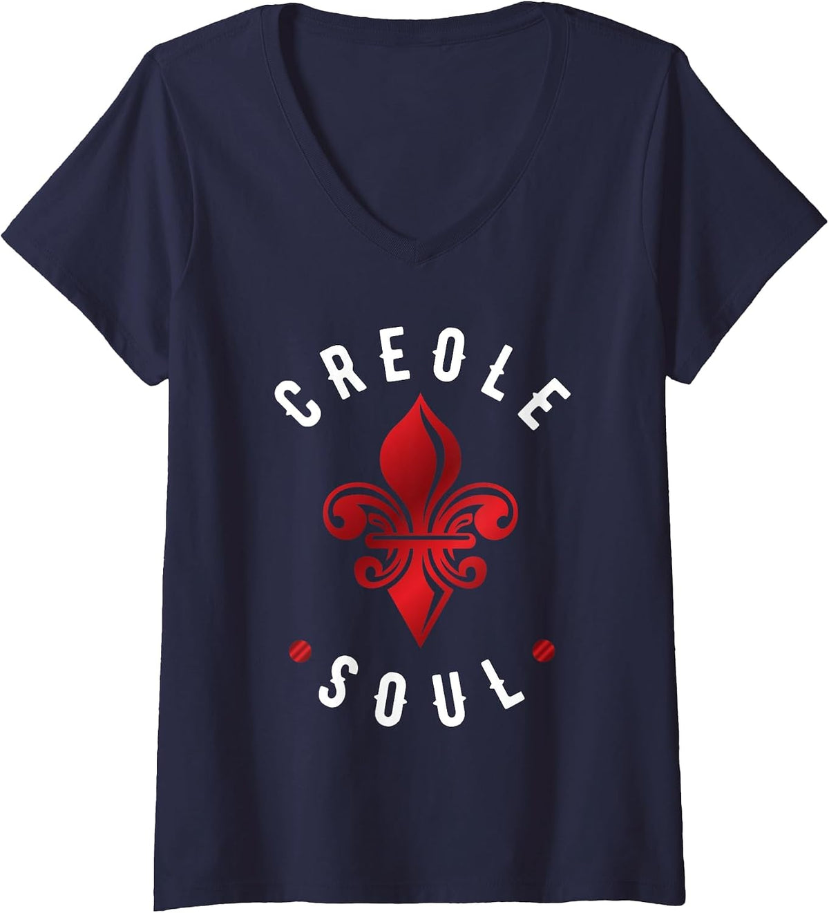 Women's New Orleans Slang or Nola for Creole Soul V-Neck T-Shirt - Navy Blue