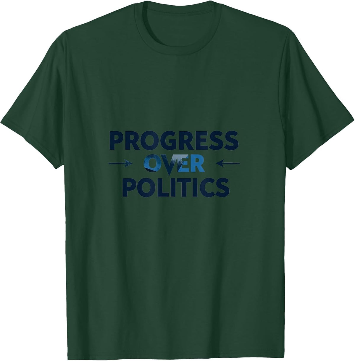 Progress Over Politics Inauguration Design T-Shirt - Dark Green