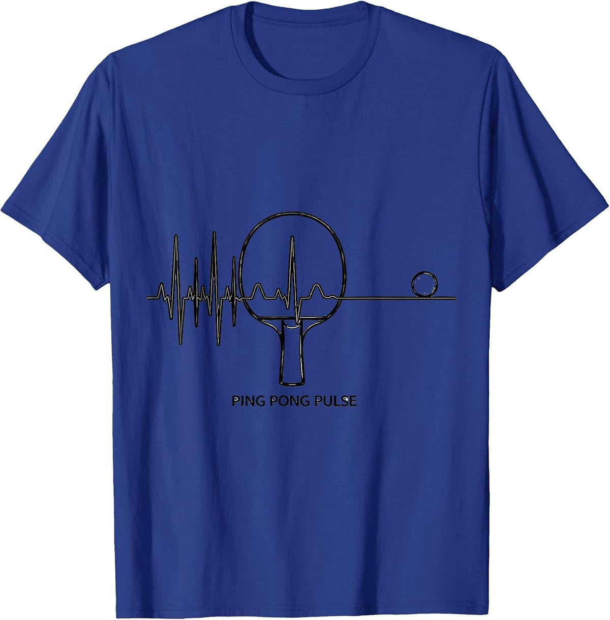 Men's Ping Pong Pulse Line Art EKG Heartbeat Pulse Hobbyist Gift T-Shirt - Royal Blue