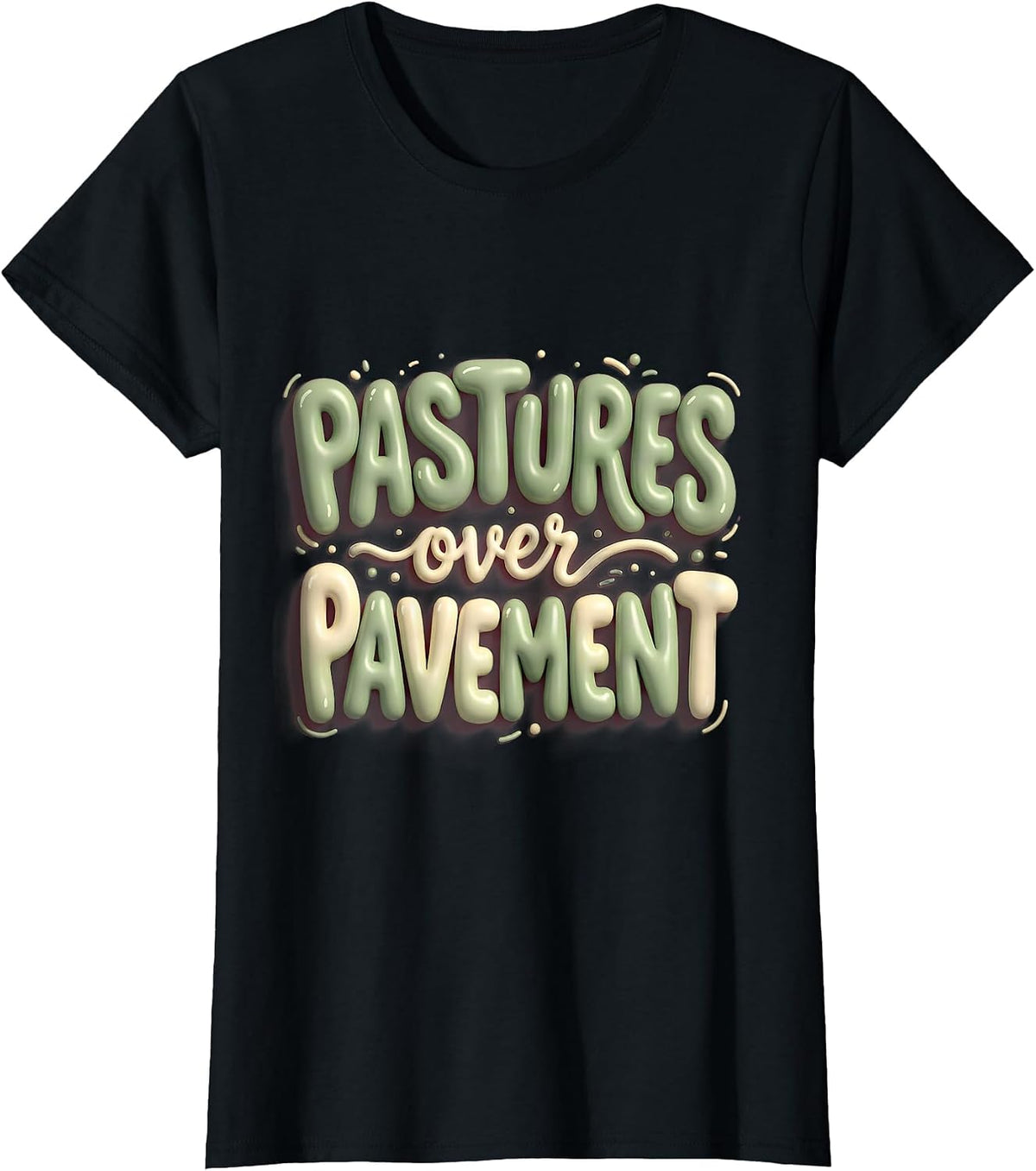 Pastures Over Pavement Country Life Design T-Shirt - Black
