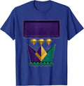 Rank Insignia Geometric Jester Mask Mardi Gras Party T-Shirt - Royal Blue