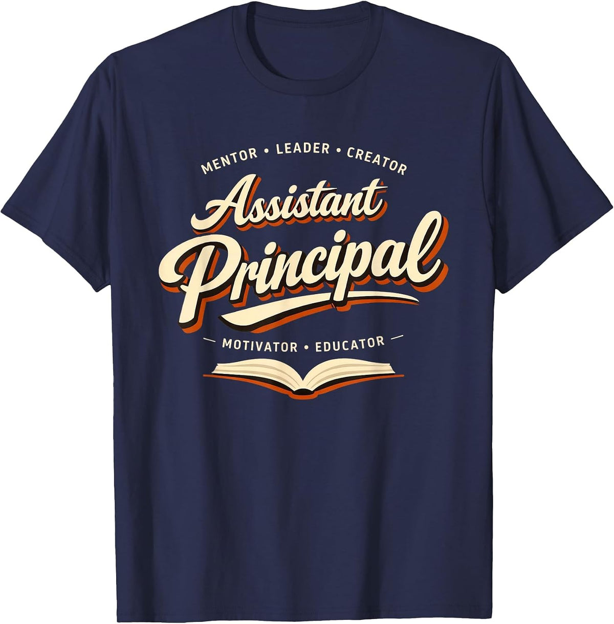 Groovy Assistant Principal Teacher Appreciation Week T-Shirt - Navy Blue
