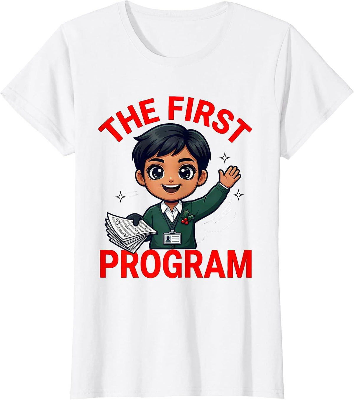 THE FIRST PROGRAM Funny School Staff Winter Concert T-Shirt - White