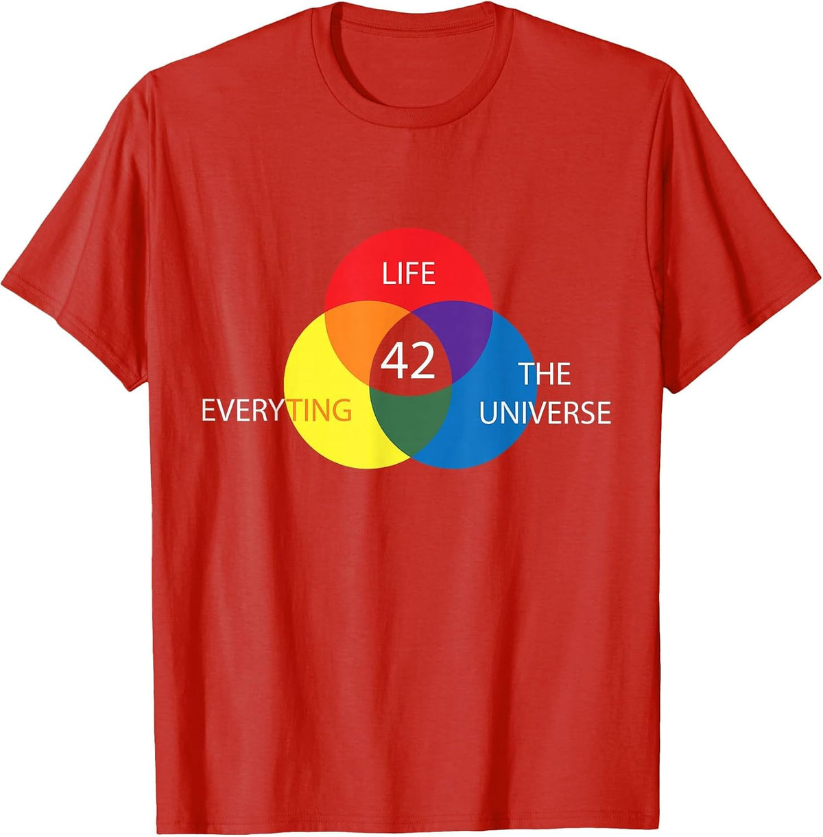 Physics Answer 42 - Question Life Universe Astrophysicist T-Shirt - Red