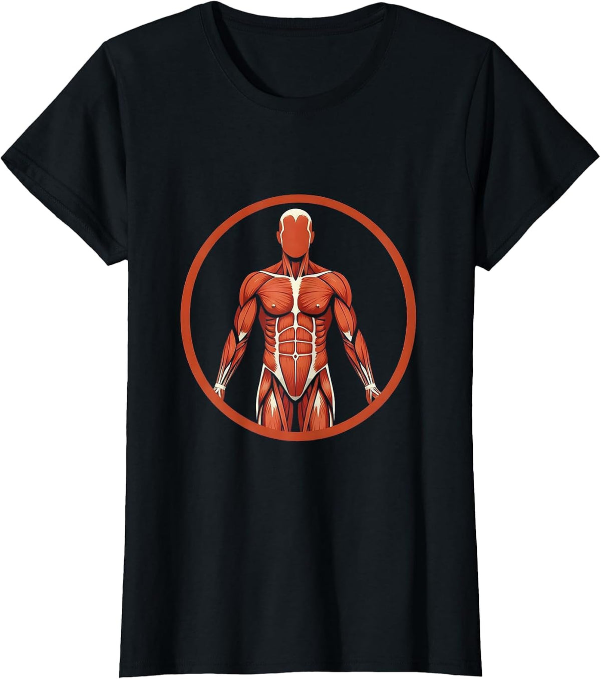 Women's Human Muscle Map Anatomy Physical Therapy Art T-Shirt - Black