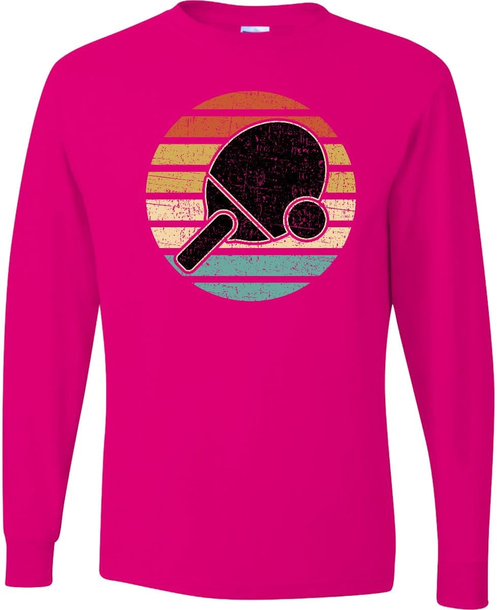 inktastic Table Tennis Ping Pong Adult Long Sleeve T-Shirt - Cyber Pink