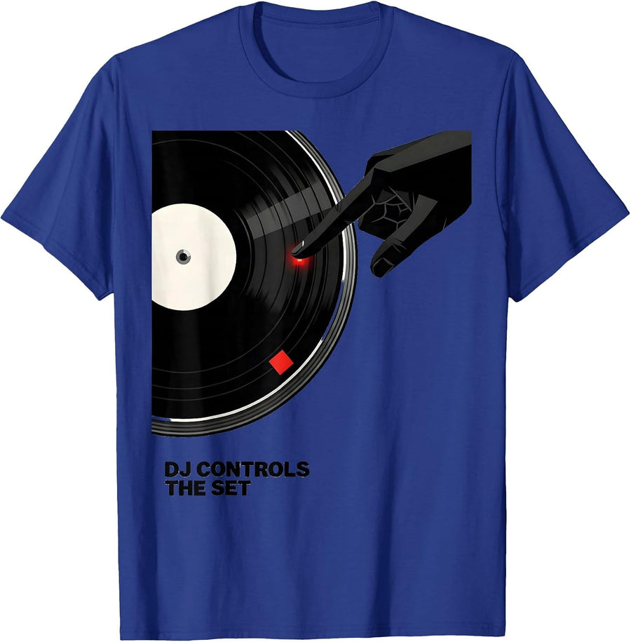 DJ Controls The Set Funny EDM Music Lover DJ Culture T-Shirt - Royal Blue