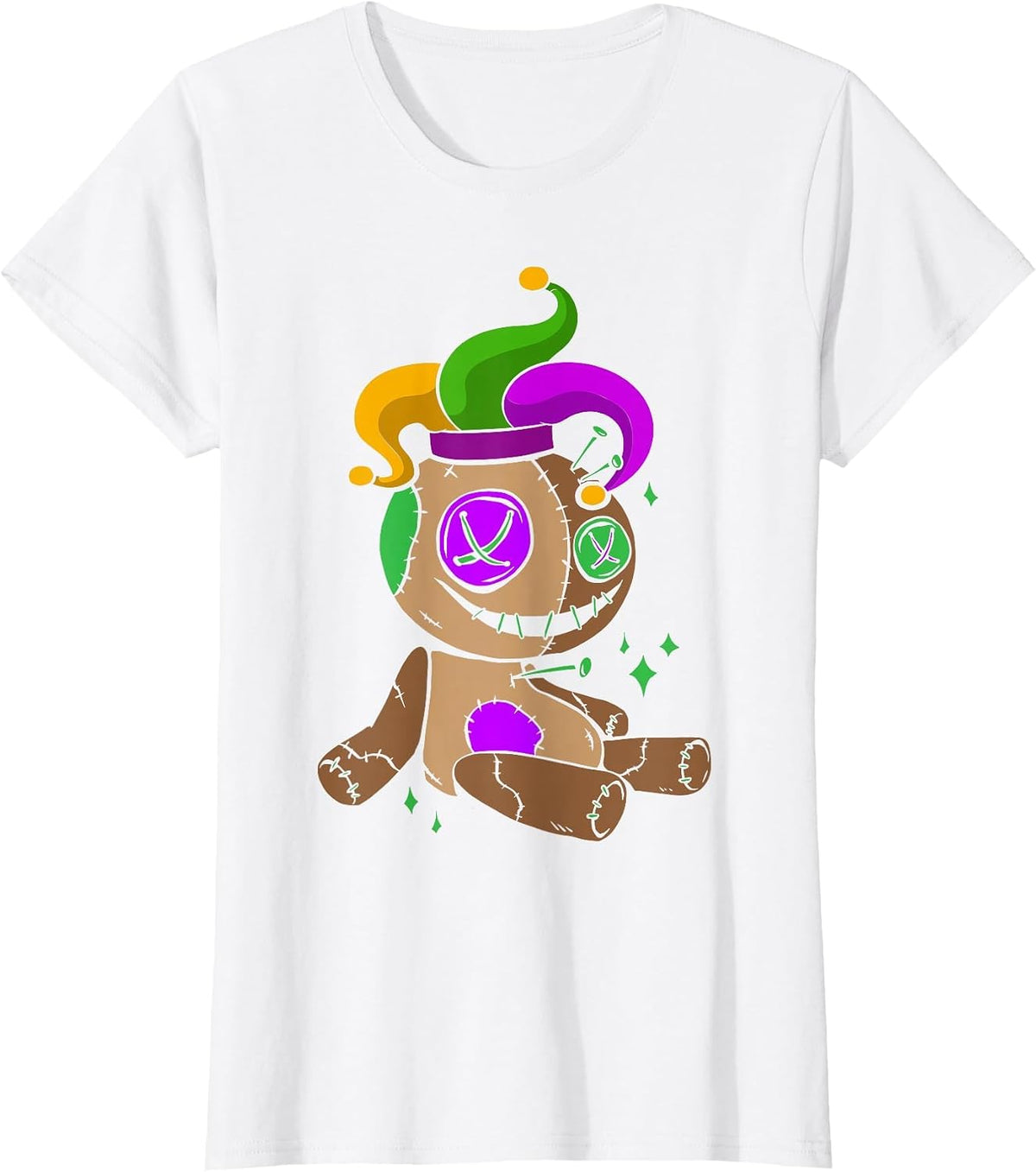 Voodoo Doll Mardi Gras New Orleans Louisiana Parade T-Shirt - White