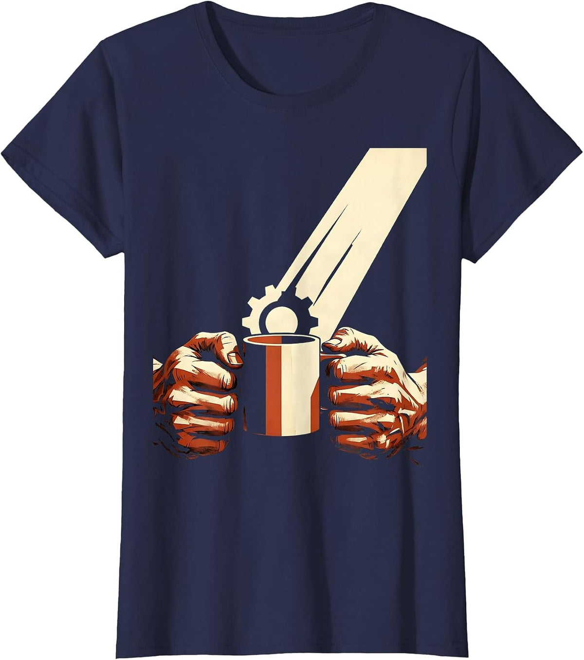 Women's Calloused Hands Hot Coffee Blue Collar Graphic T-Shirt - Navy Blue