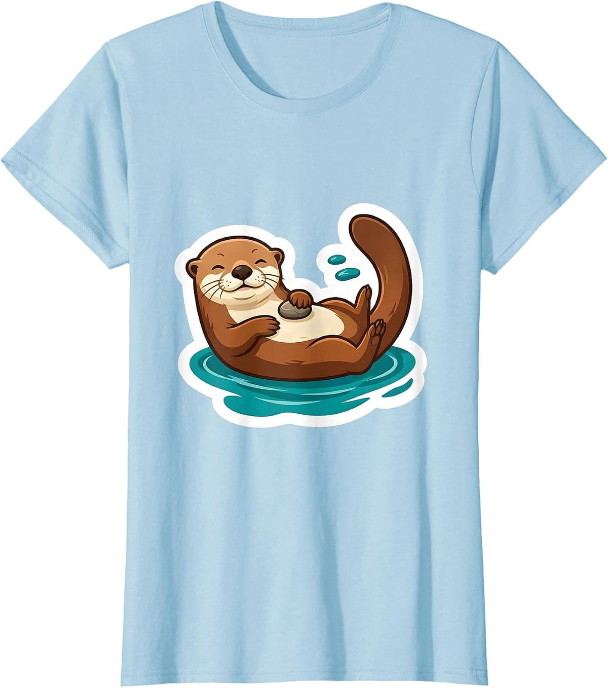 Sea Otter Floating Calm Nature Humor Gift T-Shirt - Baby Blue