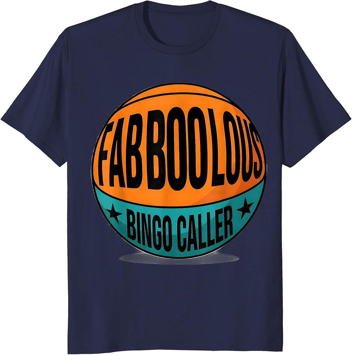 Fab-Boo-Lous Bingo Caller Playful Pun Halloween Party T-Shirt - Navy Blue