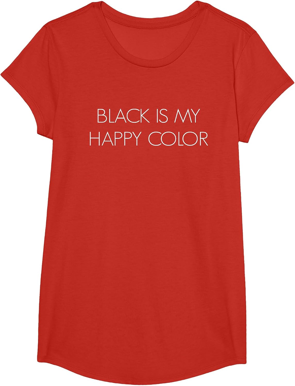 Black is My Happy Color T Shirt, Goth Tee - Short Sleeve T-Shirt - Girls Red