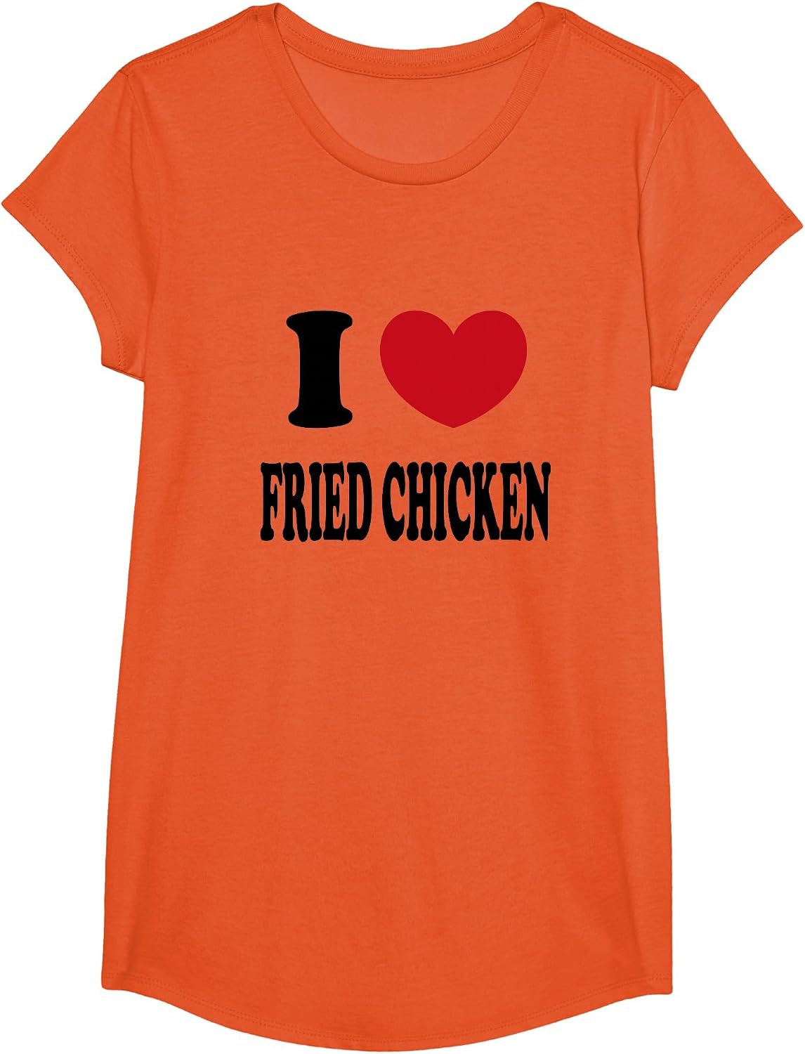 I Love Fried Chicken T-Shirt - Girls Orange