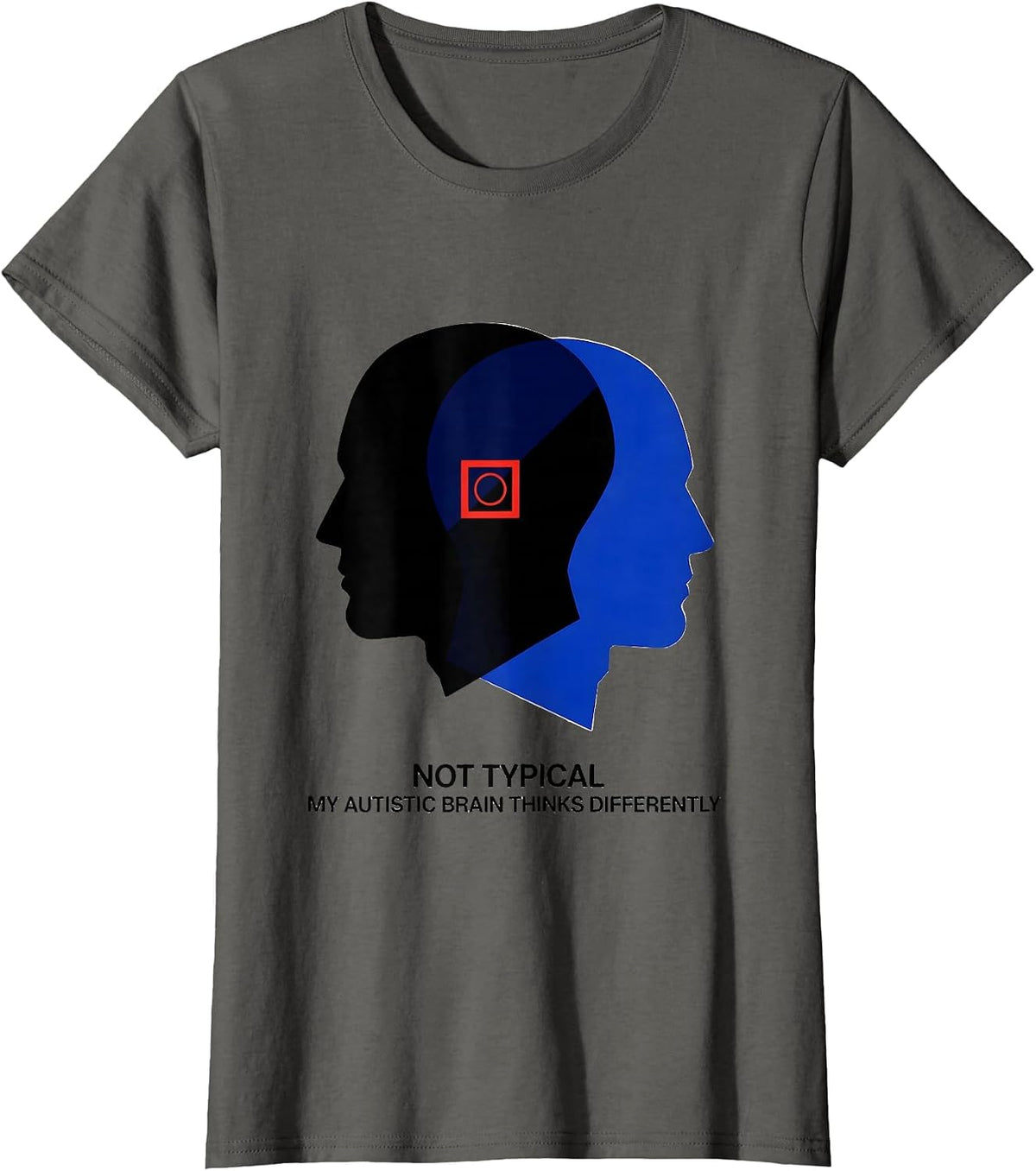Women's Not Typical My Autistic Brain Thinks Differently Awareness T-Shirt - Asphalt Grey