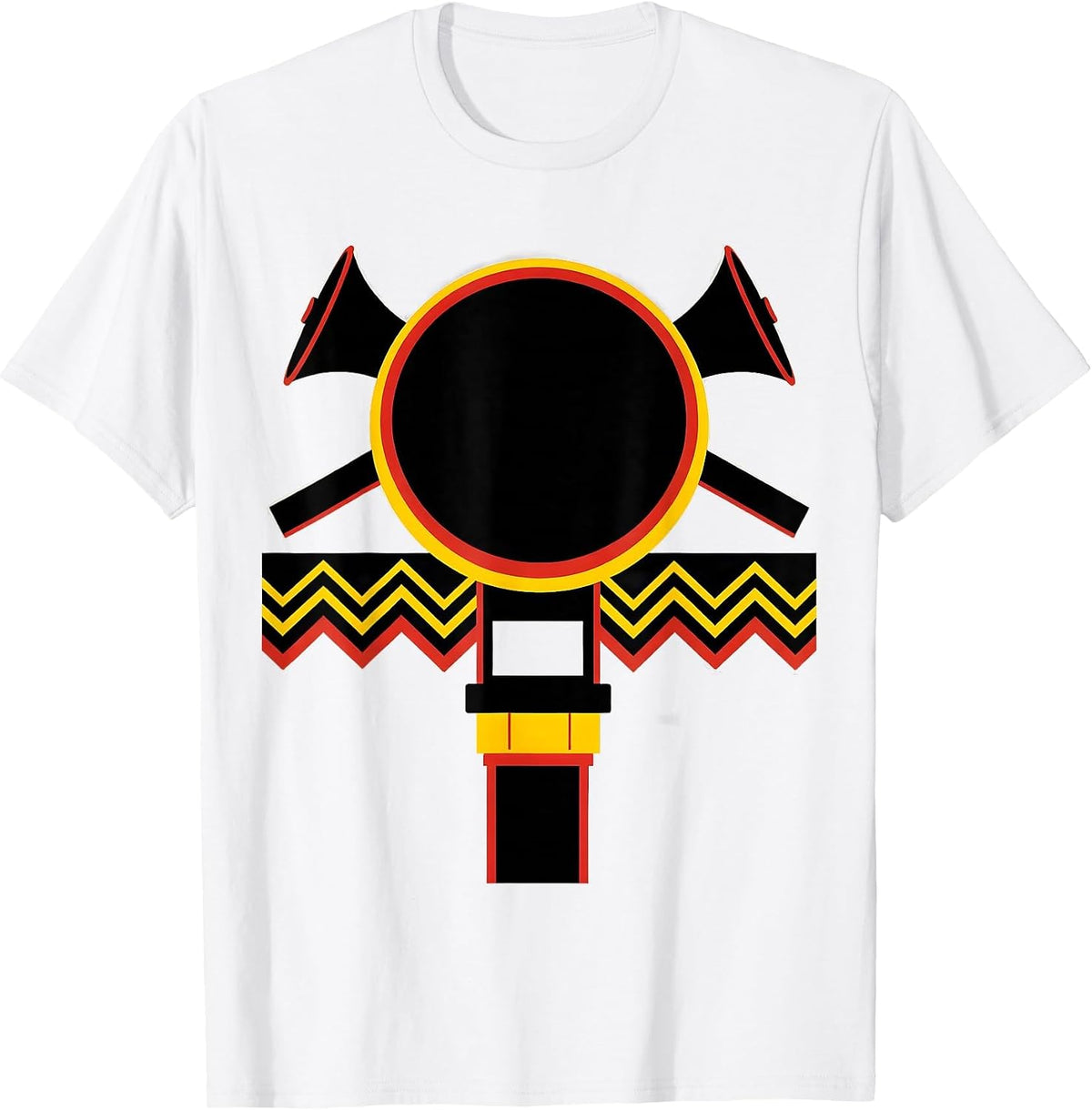 Men's Geometric Firefighter Badge Modernist Fire Department T-Shirt - White