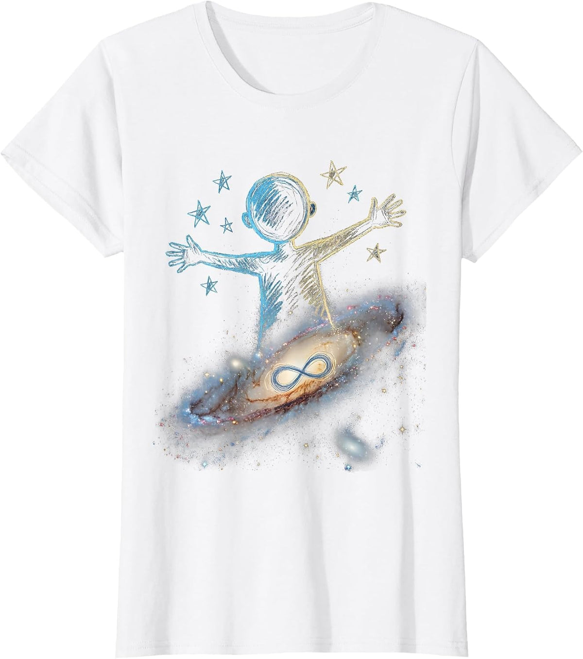 Autism Awareness Chalkboard Galaxy Art T-Shirt - White