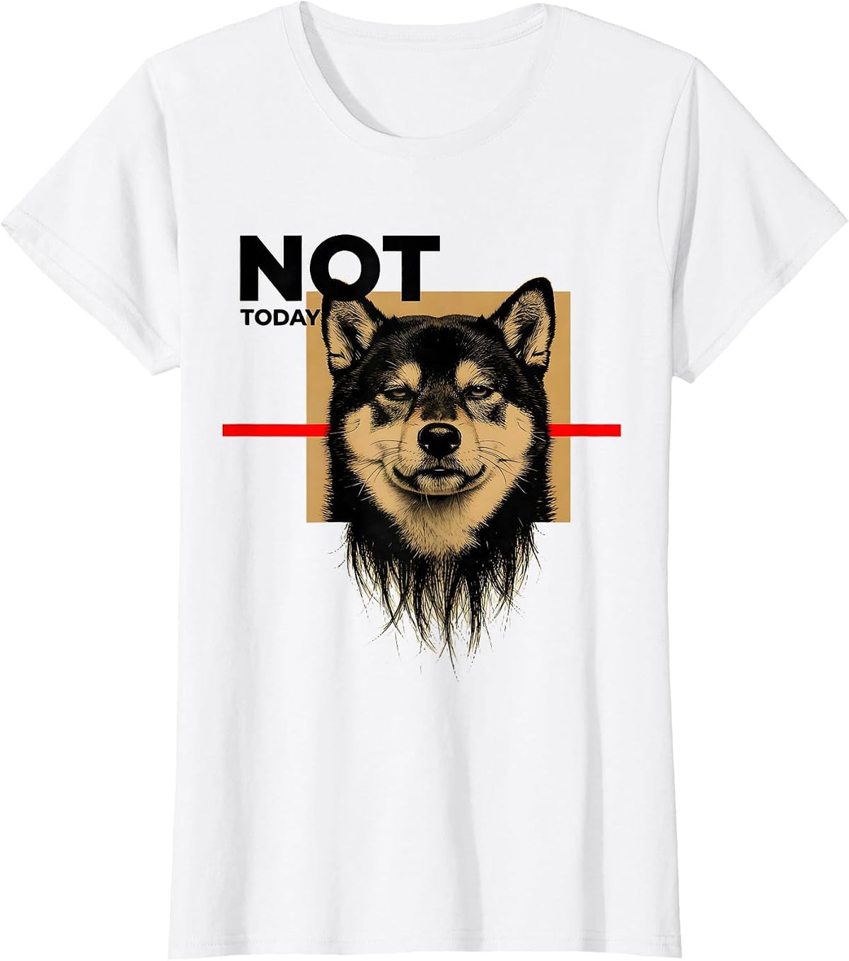 Not Today Funny Shiba Inu Doge Meme Humor T-Shirt - White