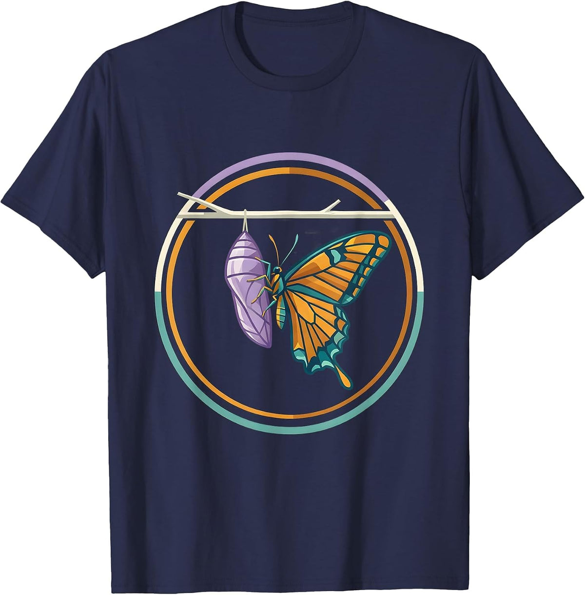 Men's Sped Teacher Butterfly Transformation Graphic T-Shirt - Navy Blue