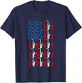 Saxophone American Flag 4th of July Men Women Saxophonist US T-Shirt - Navy Blue