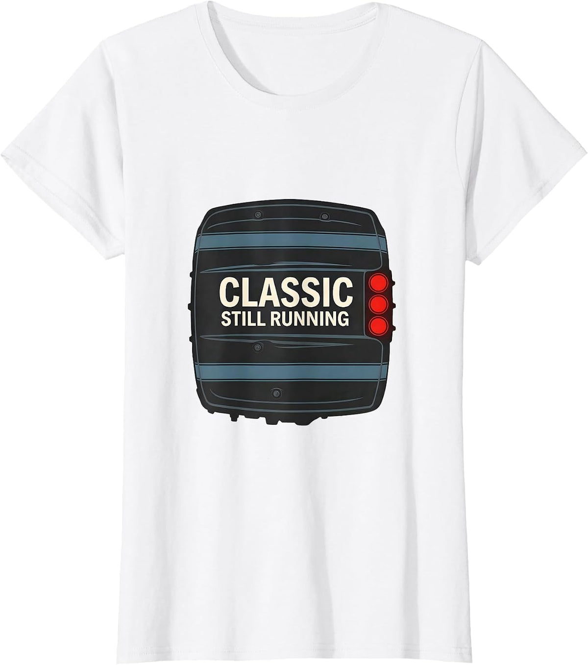 Women's Classic Still Running Vintage Muscle Car Racing Enthusiast T-Shirt - White