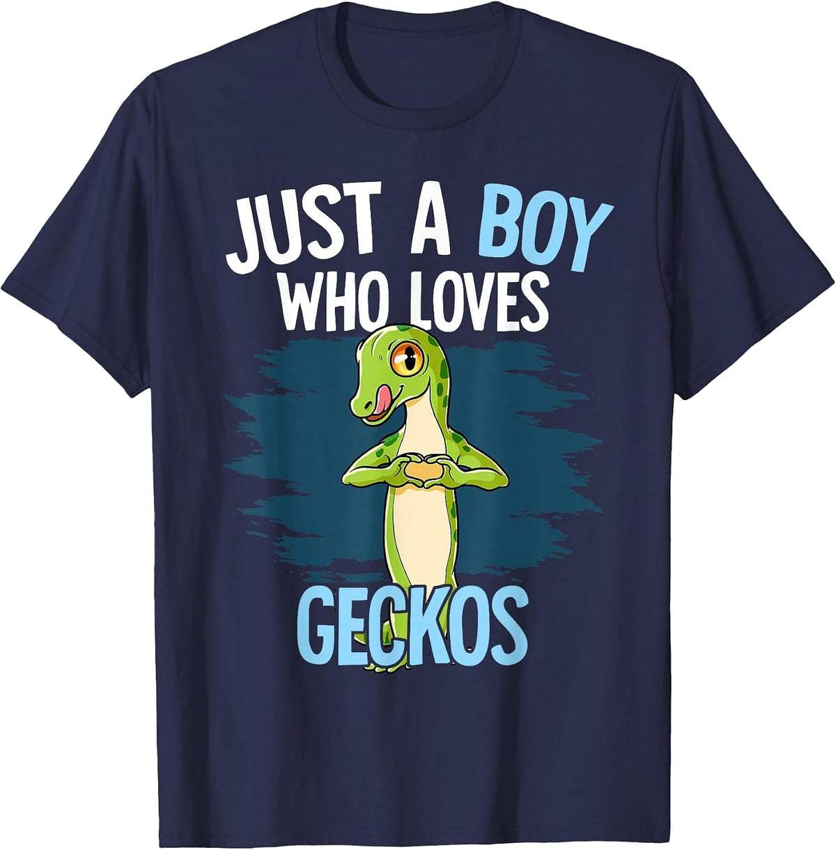 Just A Boy Who Loves Geckos Gecko T-Shirt - Navy Blue