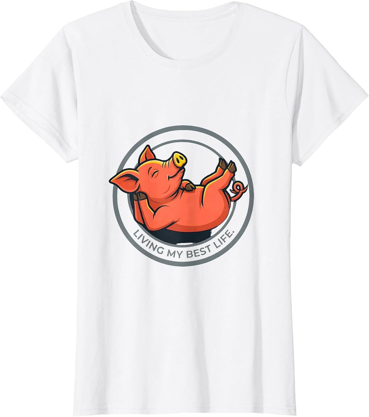 Living My Best Life Funny Pig Farm Animal Lover Humor T-Shirt - White