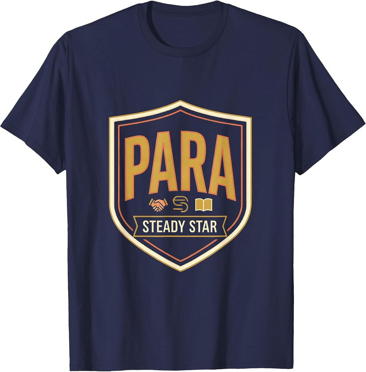 Para Steady Star Emblem Teacher's Aide Appreciation T-Shirt - Navy Blue
