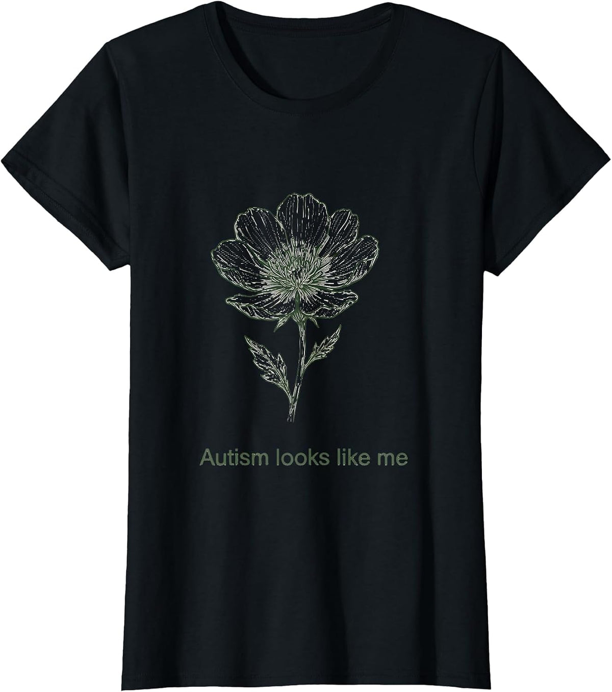 Women's Autism Looks Like Me Awareness Design T-Shirt - Black