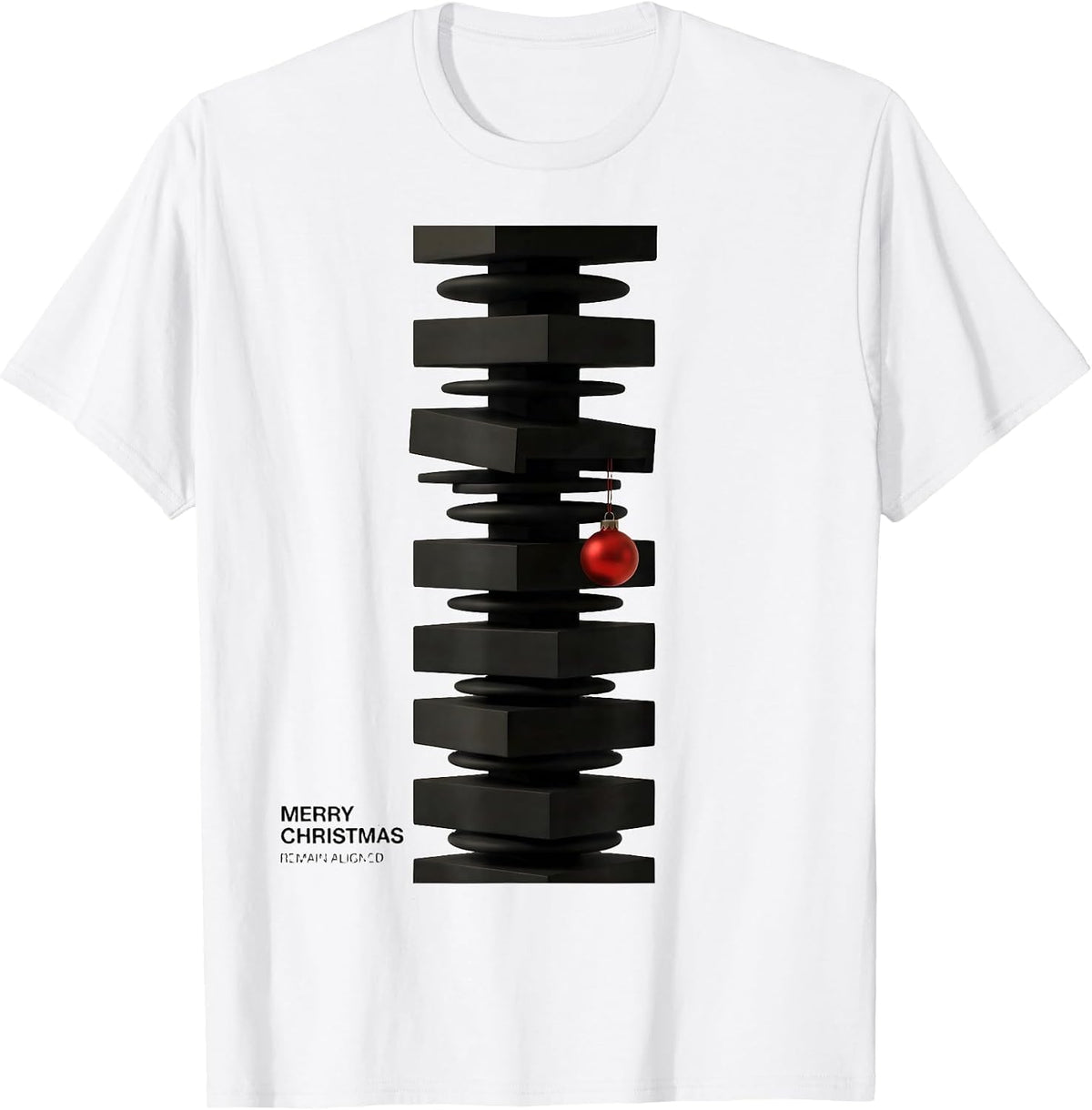 Men's Merry Christmas, Remain Aligned Funny Chiropractor Christmas T-Shirt - White