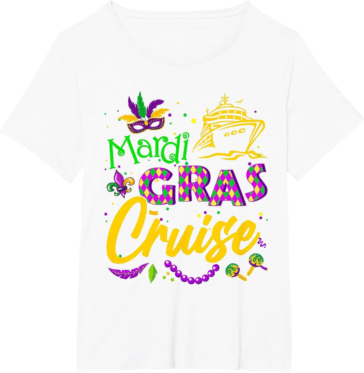 Mardi Gras Cruise Squad 2024 Matching Group Family Vacation T-Shirt - White