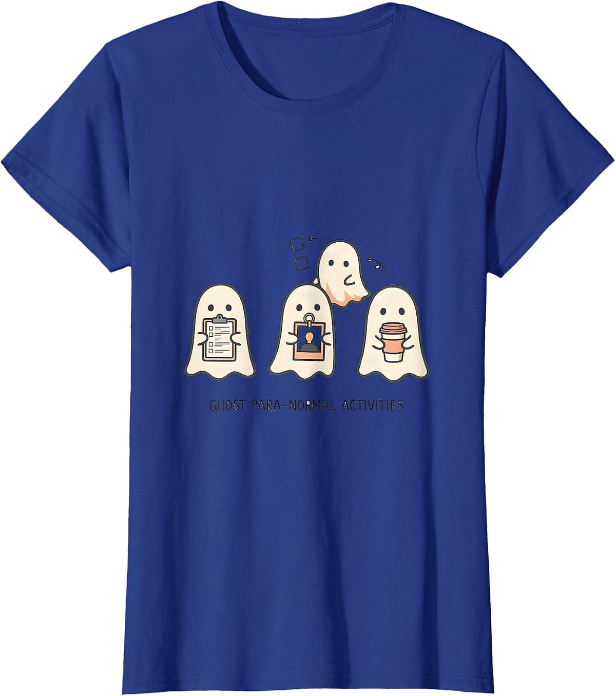 Women's Ghost Para-Normal Activities Kawaii SPED Teacher Halloween T-Shirt - Royal Blue