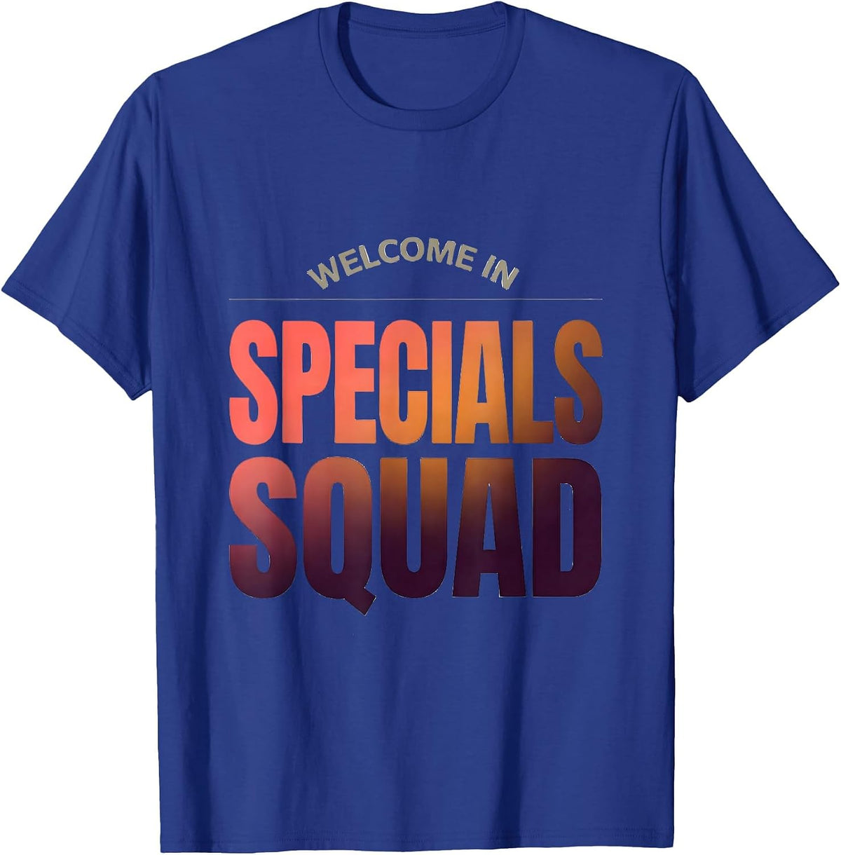 Men's Welcome In Specials Squad Gradient Back To School Staff T-Shirt - Royal Blue