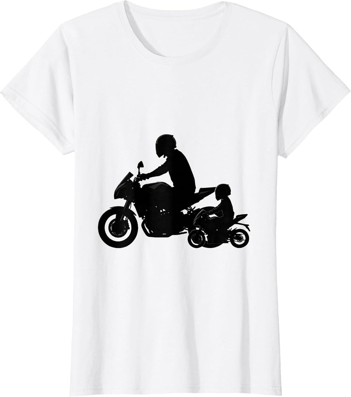 Women's Father Son Matching Motorcycle Riding Duo Graphic T-Shirt - White